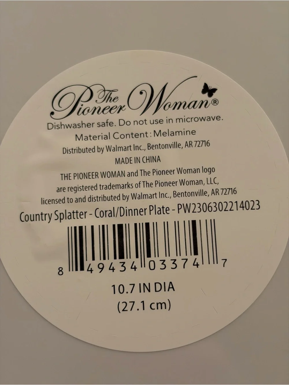 The Pioneer Woman Country Splatter Melamine Dinner Plates - Teal (6)